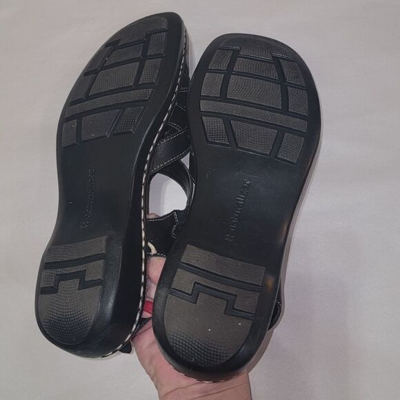 Naturalizer Craft Black Leather Strappy Comfort Sandals w Thick Stitching Sz 9.5 - Picture 9 of 16